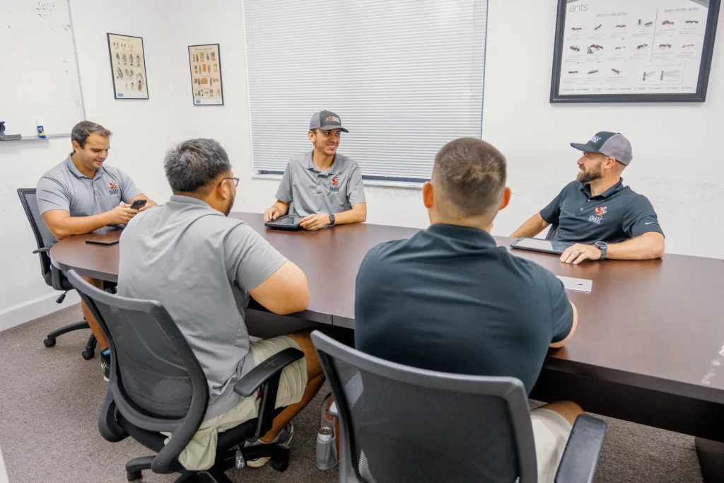 All u need pest control team in conference room